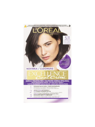 L'Oréal Paris Excellence Cool Creme Боя за коса за жени 48 ml Нюанс 5,11 Ultra Ash Light Brown
