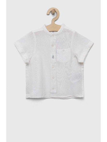 Детска риза с лен zippy в бяло