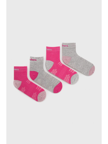 Детски чорапи Skechers 4 чифта в лилаво