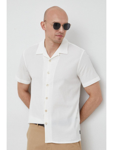 Риза PS Paul Smith мъжка в бяло със стандартна кройка