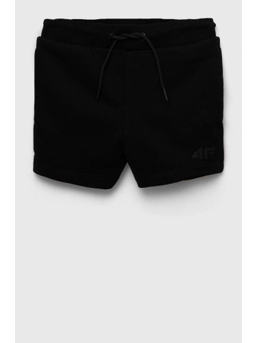 Детски къси панталони 4F в черно с изчистен дизайн