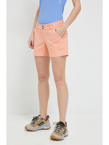 Къс панталон Columbia В оранжево с изчистен дизайн със стандартна талия