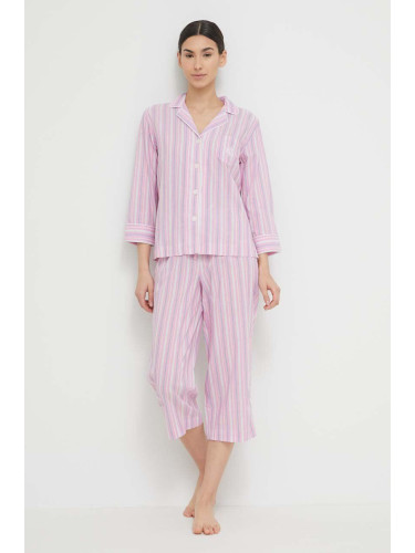 Пижама Lauren Ralph Lauren дамска в розово