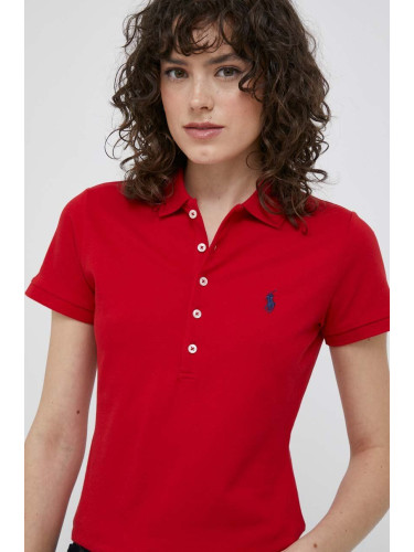 Тениска с яка Polo Ralph Lauren в червено 211870245