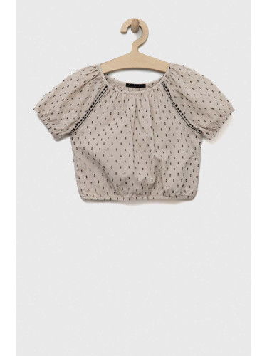 Детска памучна блуза Sisley в бежово