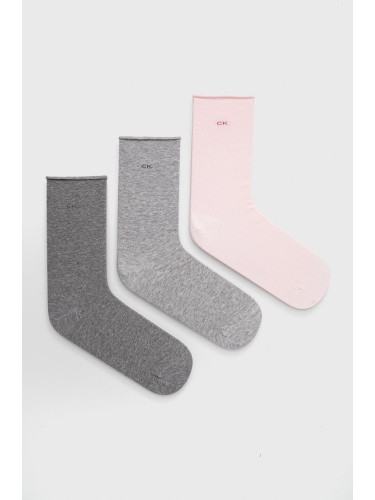Чорапи Calvin Klein (3 чифта) дамски в розово 701218770