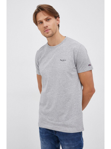 Тениска Pepe Jeans Original Basic 3 в меланж на сиво