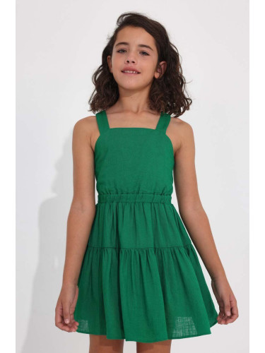 Детска рокля Mayoral в зелено къс модел със стандартна кройка