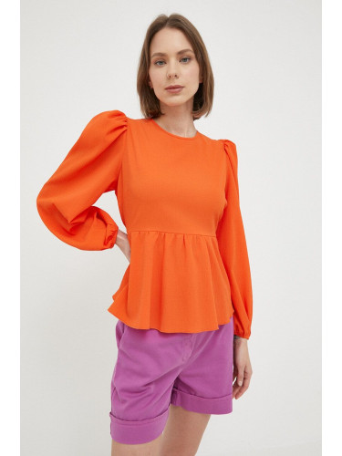 Блуза Notes du Nord в оранжево с изчистен дизайн
