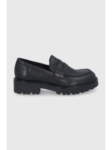 Кожени половинки обувки Vagabond Shoemakers дамски в черно с равна подметка