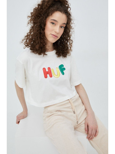 Памучна тениска HUF в бяло