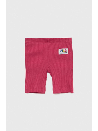Детски къси панталони Fila в розово с апликация