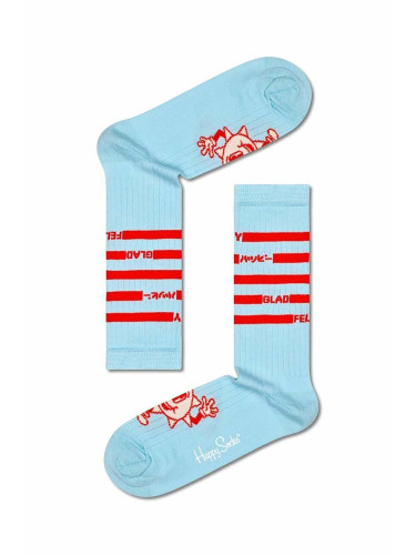Чорапи Happy Socks Happy в синьо
