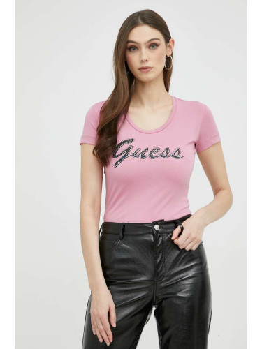 Тениска Guess в розово