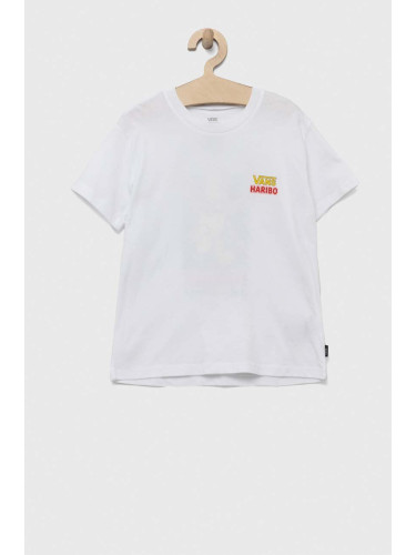 Детска памучна тениска Vans x Haribo в бяло с принт