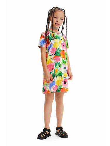 Детска памучна рокля Desigual къс модел разкроен модел