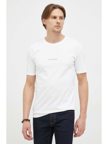 Памучна тениска Filling Pieces Core Slim Fit в бяло с принт 6813681901