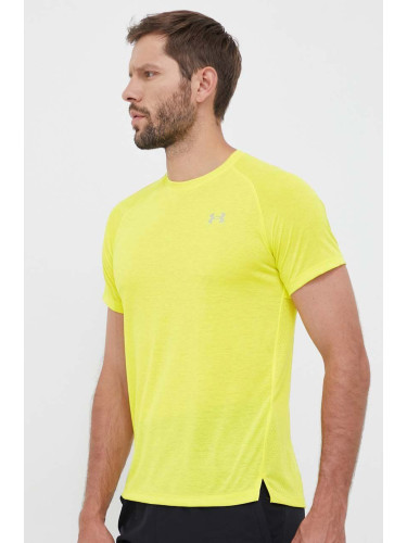 Тениска за бягане Under Armour в жълто с изчистен дизайн