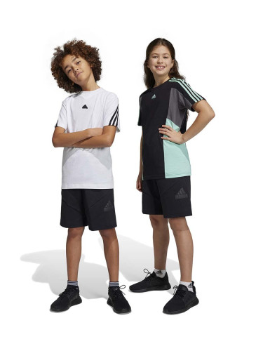 Детски къси панталони adidas U FI LOGO в черно с регулируема талия