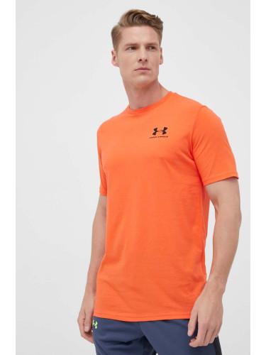 Тениска Under Armour в оранжево с принт 1326799