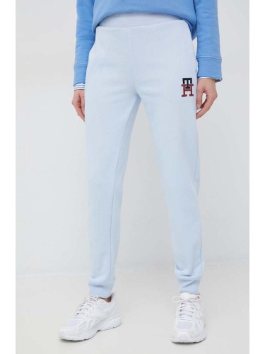 Спортен панталон Tommy Hilfiger в синьо с апликация