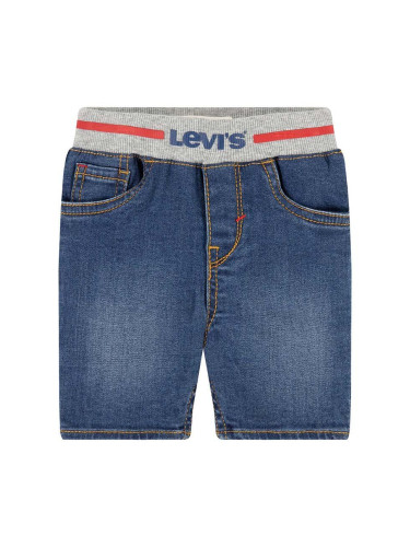 Детски дънков къс панталон Levi's в синьо с принт