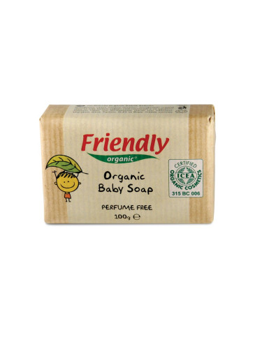 Бебешки сапун Friendly Organic, с масло от ший и сладък бадем, 100 гр