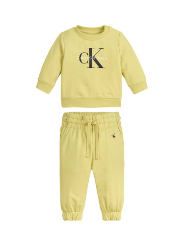 Детски анцуг Calvin Klein Jeans в жълто