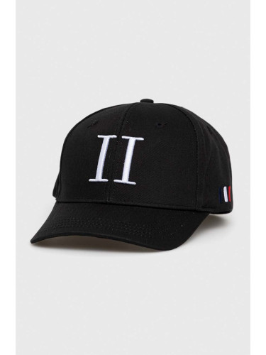 Памучна шапка с козирка Les Deux в черно с апликация