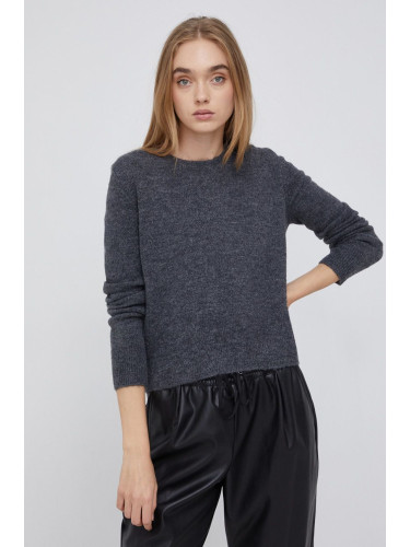 Пуловер с вълна Pepe Jeans дамски в сиво от лека материя