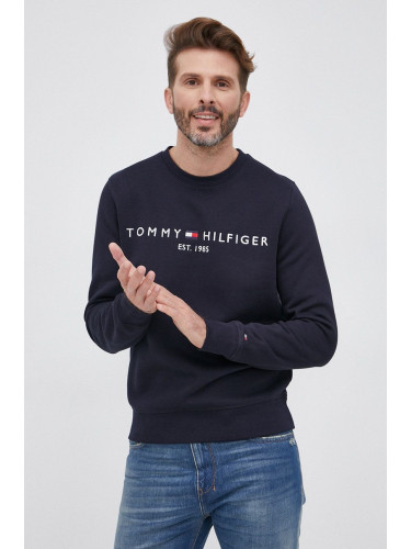 Суичър Tommy Hilfiger мъжки в тъмносиньо с апликация MW0MW11596