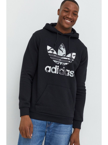 Суичър adidas Originals в черно с принт