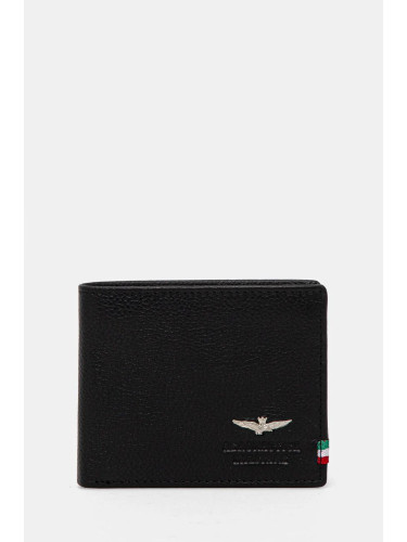 Кожен портфейл Aeronautica Militare мъжки в черно AM101