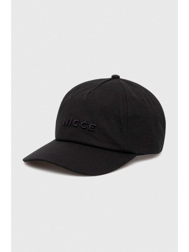 Памучна шапка с козирка Nicce в черно с изчистен дизайн