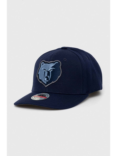 Шапка с козирка с вълна Mitchell&Ness Memphis Grizzlies в тъмносиньо с апликация