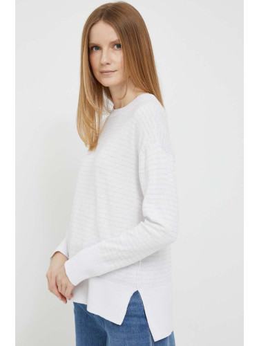 Пуловер с кашмир Dkny в бяло от лека материя