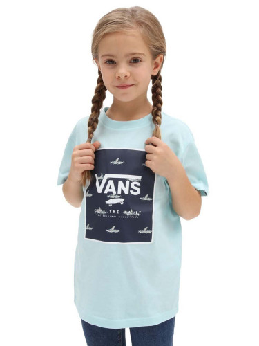 Детска памучна тениска Vans BY PRINT BOX KIDS BLUE GLOW/DRESS в синьо с принт