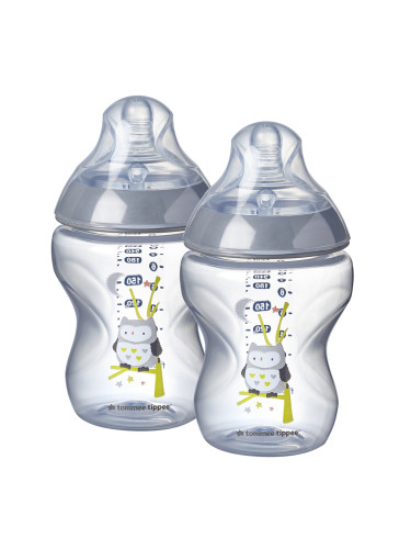 Шише за хранене Tommee Tippee Closer to Nature 260мл 2бр/оп бухал момче