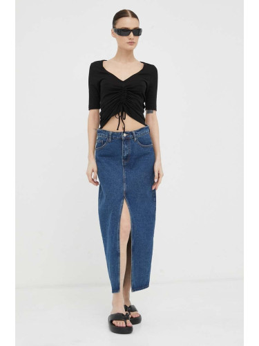 Памучна тениска G-Star в черно