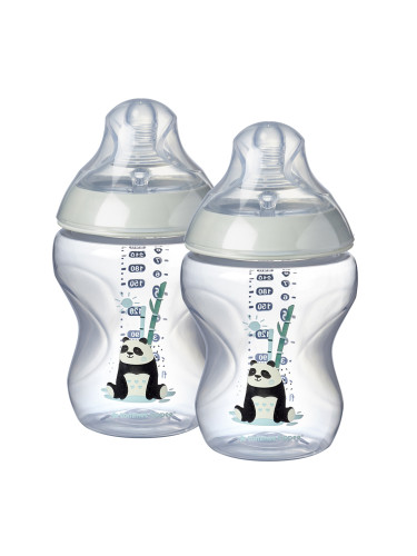 Шише за хранене Tommee Tippee Closer to Nature 260мл 2бр/оп панда момиче