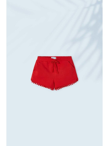 Детски къси панталони Mayoral в червено с изчистен дизайн