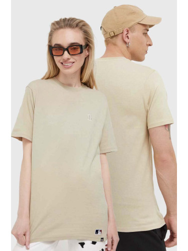 Памучна тениска 47 brand MLB Boston Red Sox в бежово с апликация