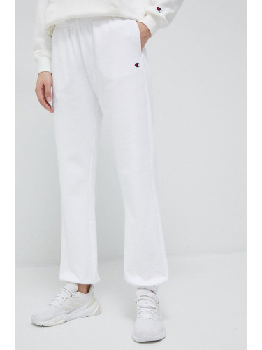 Спортен панталон Champion в бяло с изчистен дизайн