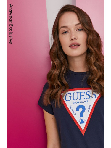 Тениска Guess дамска в тъмносиньо