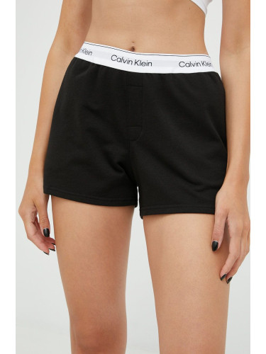 Късо долнище на пижама Calvin Klein Underwear дамско в черно 000QS6871E
