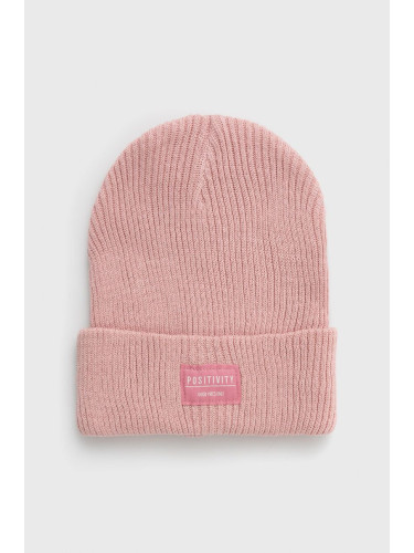 Детска памучна шапка Name it в розово с фина плетка от памук