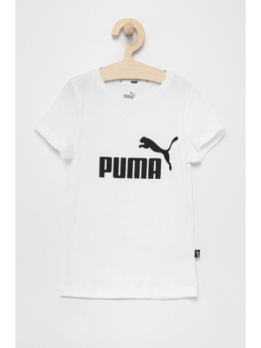 Детска памучна тениска Puma 587029 в бяло