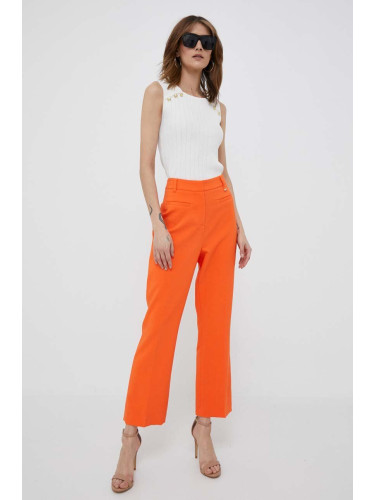 Панталон Artigli в оранжево със стандартна кройка, с висока талия