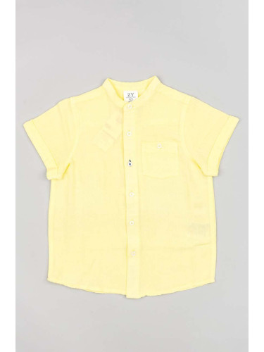 Детска риза с лен zippy в жълто