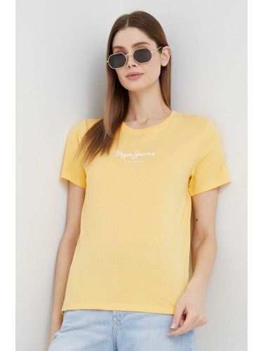 Памучна тениска Pepe Jeans Wendy в жълто